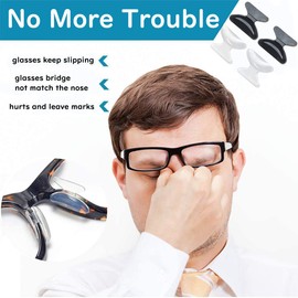 Anti-Slip Nose Pads Silicone Butterfly Shape - 13 Pairs Soft Non-Slip Adhesive Nose Pads for Reading Glasses Sunglasses Spectacles - Super Sticky Backing （2.8mm White）