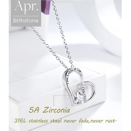 BAOWING Birthstone Cross Necklace for Little Girls Baptism First Communion Gifts I Am a Child of God Easter Birthday Christmas Gifts Kids Girls Jewelry for Goddaughter Godchild Teens Women April