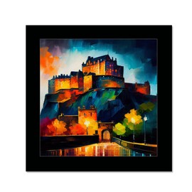 Edinburgh Castle print 10 x 10 inches, black framed