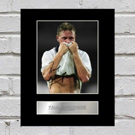 Iconic pics Paul Gascoigne Signed Mounted Photo Display