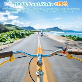 Bicycle Bell, Innovative Aluminium Alloy 110 dB Bell Loud Mini Bell Bell, 2024 Upgrade Bicycle Horn Bicycle Bell for Bike MTB Mountain Bike 22-31.8 mm