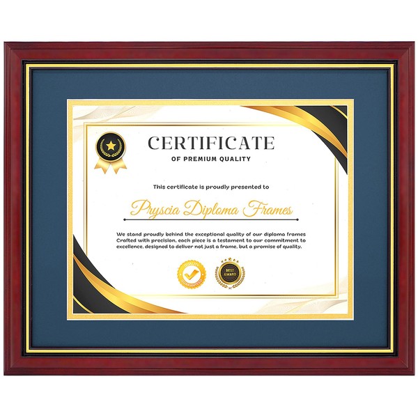 pryscia Diploma Frame 8.5x11 with Mat or Display 11x14 Certificate