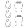 incaton Fake Double Hoop Nose Rings 6pcs Clip On Fake