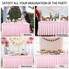 Pink Table Skirts for Rectangle Tables 8ft Spandex Table Covers