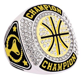 Size 7 to 14 Basketball Championship Rings Basketball Ring Trophy Award Winner MVP Collectible Gift Champion Ring (Jsut one ring, size 11)