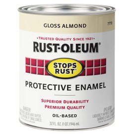 Rust-Oleum 7770502 Stops Rust Brush On Paint, Quart, Gloss Almond