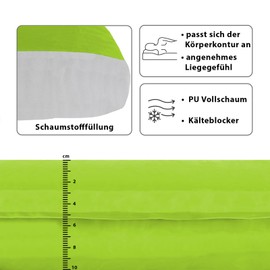 ALPIDEX Self-Inflating Outdoor Thermal Mat in Various Sizes and Colours, 200 x 66 x 10 cm