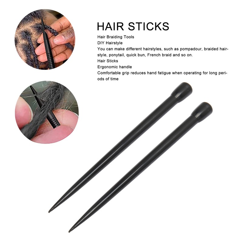 2pcs Dreadlock Interlocking Tool DIY Ergonomic Handle Lightweight Hair Sticks