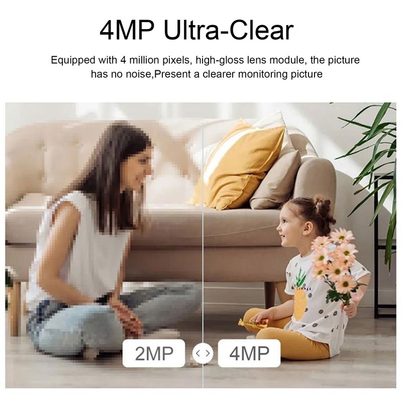 4MP HD Wireless WiFi Security Camera with Light Sensing Night