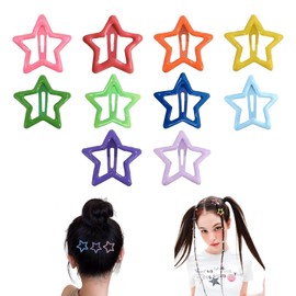 Canollo 110 Stück Stern Haarspangen, Bunte Niedliche Haarspangen, Kleine Hair Clips, Ausgehöhlte Sterne-Haarnadel, Haarschmuck mit Druckknöpfen, Pentagramm Hair Clips für Kinder, Mädchen und Frauen