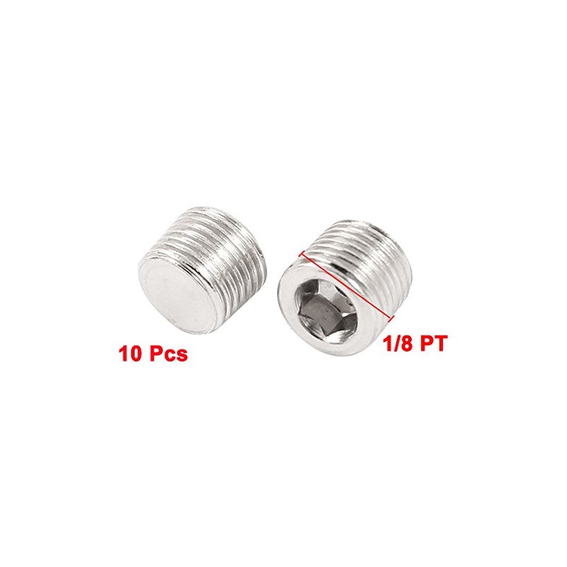 sourcingmap 1/8PT Male Thread Pneumatic Pipe Hex Head Cap Fuel
