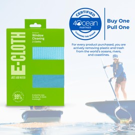 E-Cloth Window Cleaner Kit - Window and Glass Cleaning Cloth, Streak-Free Windows with just Water, Microfiber Towel Cleaning Kit for Windows, Car Windshield, Mirrors - Alaskan Blue - 2pack