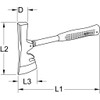 KS Tools - Hacha de yeso, mango de tubo (600