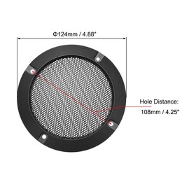 sourcing map Speaker Grill Cover 4 Inch Mesh Decorative Circle Subwoofer Guard Protector Black