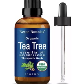 Nexon Botanics 2 Pk Organic Tea Tree Oil 30 ml - 100% Natural, Pure Ess. Oil for Hair, Face, Sk