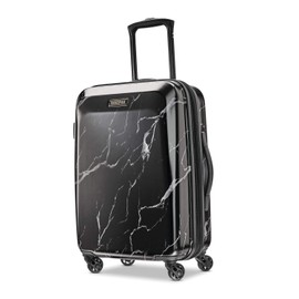 American Tourister Moonlight Hardside Expandable Luggage with Spinner Wheels, Black Marble, Carry-On 21-Inch
