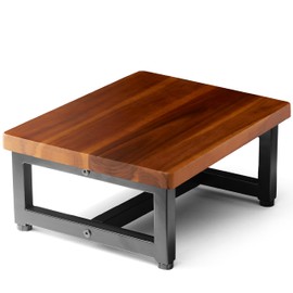 FANATU Wooden One Step Stool, Heavy Duty Step Stool for Adults & Kids, Supports up to 500lbs for Kitchen, Bathroom or Bedside Use (Acacia Wood)