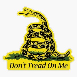 Don't Tread On Me Gun Military Firearm Pistol Logo Window Bumper Sticker Decal 5"