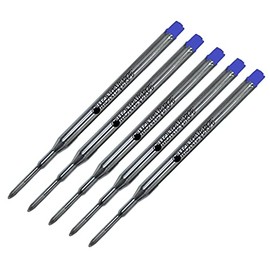 5 Pack - Monteverde"K" Style Ballpoint Refill to Fit Sheaffer Ballpoint Pens, Gel Ink, Fine Point, Soft Roll, S42, (Bulk Packed) (Blue)