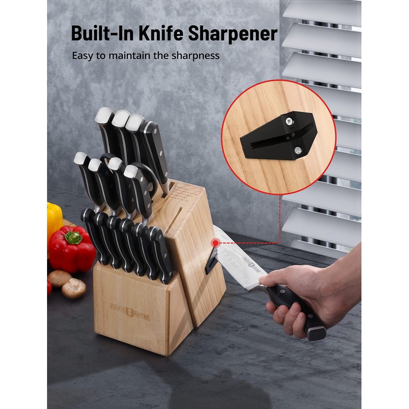 PARIS RHÔNE Kitchen Knife Set, 16-Piece High-Carbon Stainless Steel Knife