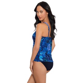 MagicSuit Women's Swimwear Hazy Daze Carma Underwire Adjustable Tankini Top, Blue/Multi, 08