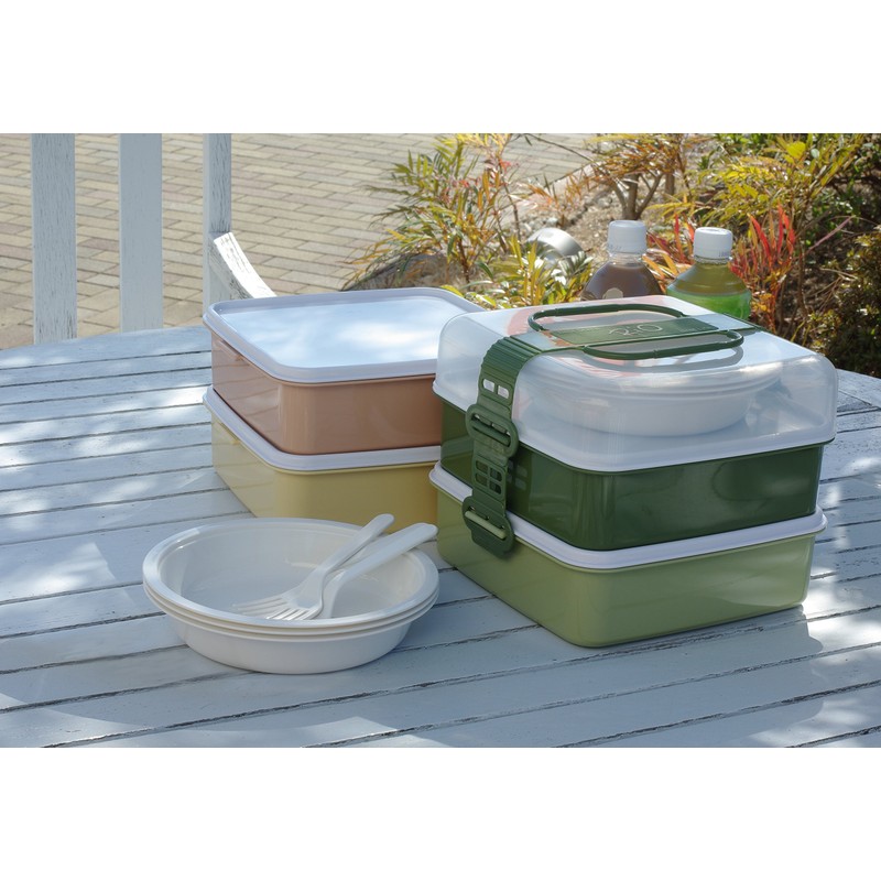 sanko- Plastic Lunch Boxes Family Size Rio Pack L Shape