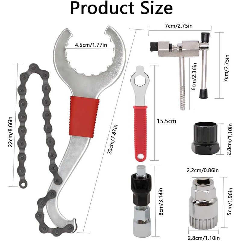 Lostwry 6 Piece Bicycle Cassette, Bicycle Repair Set with Crank