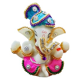 Karigaari India Premium Ganesha Murti Idol for Home Temple Office Decor | Elegant Ganpati Murti for Pooja Mandir Spiritual Gifting | Traditional Polyresin Ganesh Ji Statue for Positive Vibes