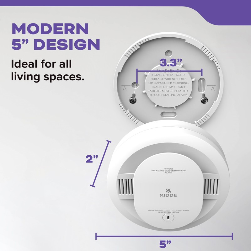 Kidde Smoke and Carbon Monoxide Detector, 10-Year Battery Powered, with