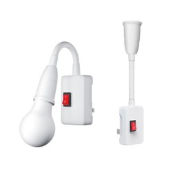 YCSSSD E26/E27 Plug in Light Socket, Light Socket Outlet Adapter, Flexible Neck Extension Lamp Bulb Holder Converter with on/Off Switch, Light Extender for Night Light Wall lamp Bases.1Pcs