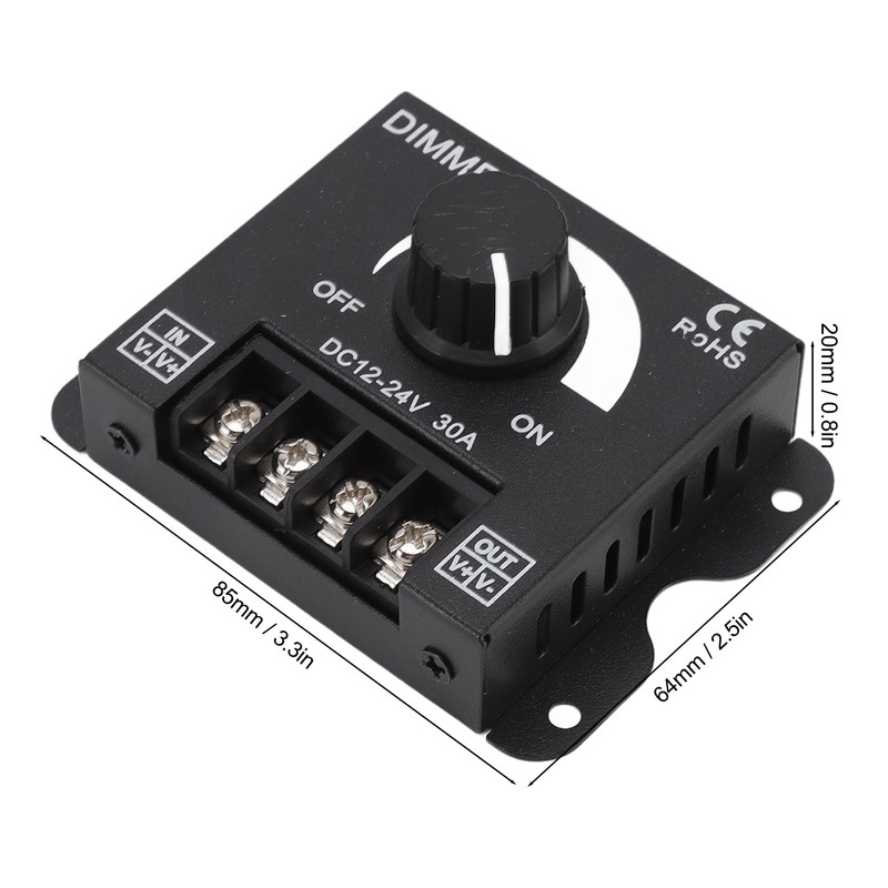 LED Dimmer Single Channel PWM Lighting Stepless Dimming Controller for