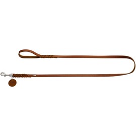 HUNTER Leash Solid Education, 11/110 Soft genuine cow leather, cognac