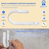 Mayrhyme White Wood Grain Curtain Holdbacks,Solid Aluminum Wall Mounted Curtain