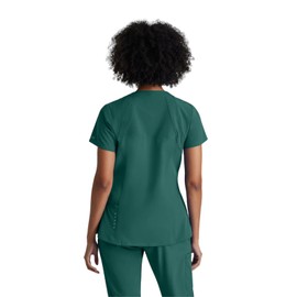 BARCO One 5105 Women's Racer V-Neck Scrub Top Hunter Green L