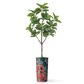 Artificial Tree in Modern Mandala Pattern Planter, Fake Rubber Silk TRE for Indoor and Outdoor Home Decoration - 70" Overall Tall (Plant Pot Plus Tree)