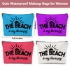 XLRSDF 4PCS Beach Vacation Essentials Accessories Makeup Bag, Cute Cosmetic