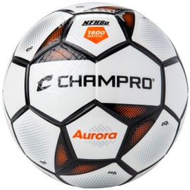 Champro 1800 Aurora - Balón de fútbol termosellado, Negro, Naranja óptico, Talla 4, SB1804