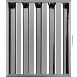 Happybuy Pack of 6 Hood Filters 19.5W x 24.5H Inch, 430 Stainless Steel 4 Grooves Commercial Hood Filters, Range Hood Filter for Grease Rated Commercial Kitchen Exhaust Hoods