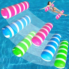 QIUBAOBAO Pool Floats Adult 3 Pack Inflatable Pool Floats Hammock 4-in-1 Multi-Purpose for Adults, Swimming Beach Water Hammock Floaties Lounge, Saddle, Lounge Chair, Drifter for Vacation Relax