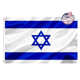 Israel Jewish Flag 3x5 Outdoor Double Sided- Heavy Duty 3ply Israeli National Country Flags Super Durable Flags 4 Rows Stitched Edge Canvas Header with 2 Brass Grommets