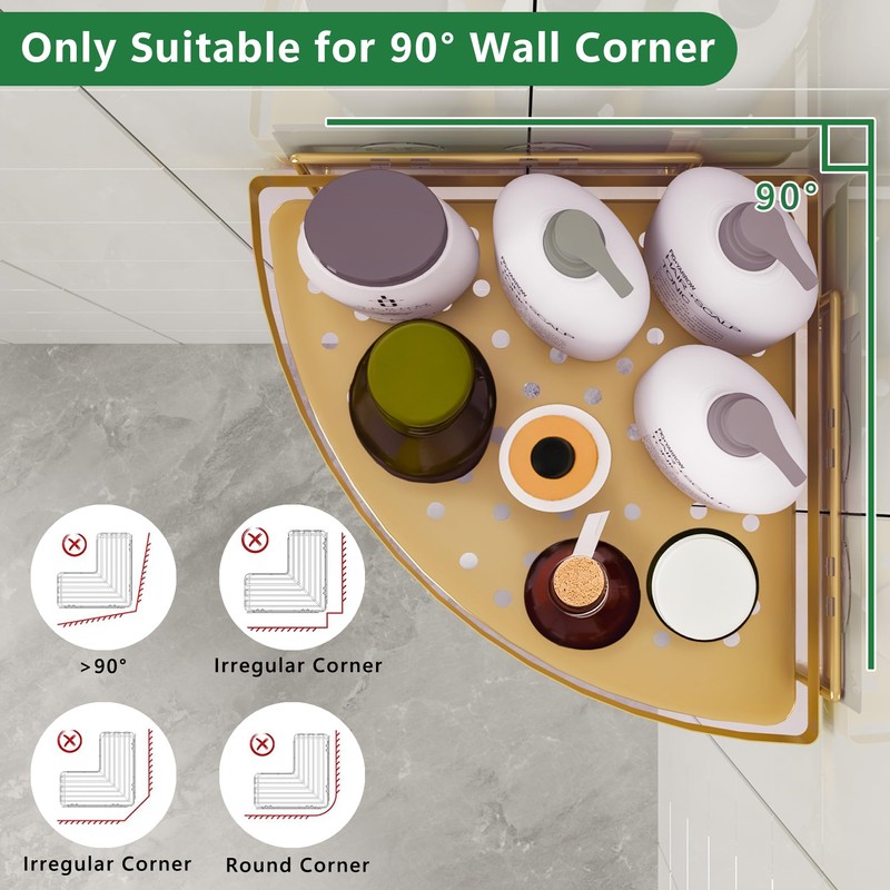 YEMNMFH Corner Shower Shelves - 2 Tier No Drilling Shower