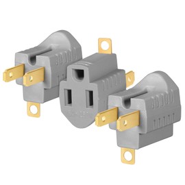 LYOOWNG (3 Pack) 3 Prong to 2 Prong Adapter, Non Polarized 3 Pin to 2 Pin Power for Wall Outlets Plugs, Grounding Converter Adapter, Gray (Same Prongs)