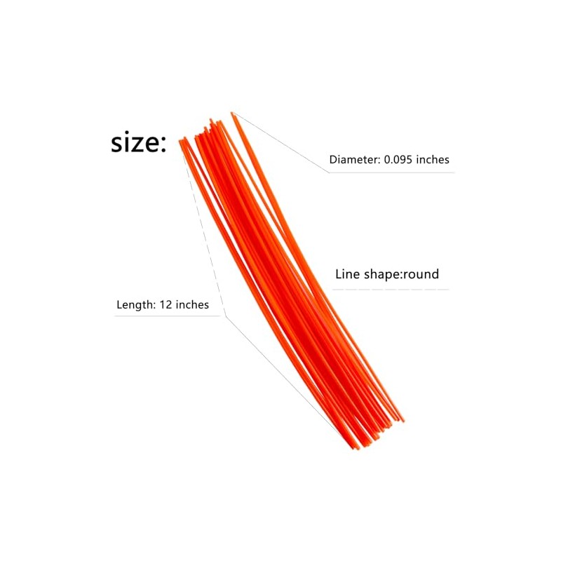 YEUPYL 60 Pieces Precut Round String Trimmer Line .095 Inches
