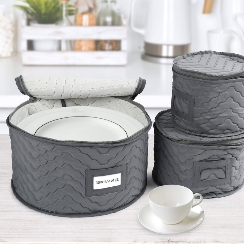 LotFancy China Storage Containers - Quilted 6-Piece Set Storage Box-
