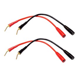 CDPMWVC Pin Plugs to 4mm Banana Jack Speaker Cable, 6 Inches Banana Plug Adapter Cable, 4- Packs