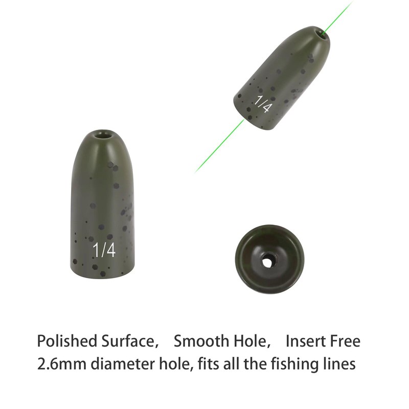 Fishfun Pesos De Pesca De Bala De Tungsteno, Sin Insertos
