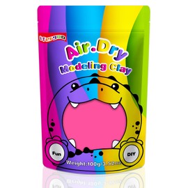 iFergoo Air Dry Clay, Ultra Light Modeling Clay, Magic Clay DIY Creative Modeling Dough, Kids Gifts for Girls Boys 3.52oz/100g (Pink Clay)