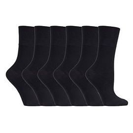 6 pairs Gentle Grip Loose Top Non Binding Elastic Bamboo Socks UK 4-8 EUR 37-42 (RM31)