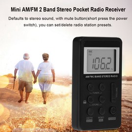 Garsent Digital AM/FM Radio, Portable Portable Pocket Radio with LCD Display