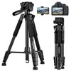 Sogries Tripod-60”Camera Tripod,Porfessional Aluminum Lightweight Travel Outdoor Tripods for Camera/DSLR/Cell